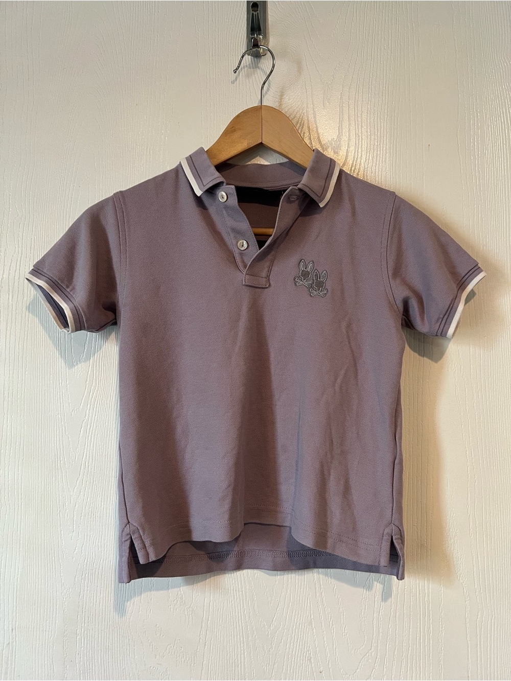 Psycho Bunny Boys Lavender Purple Pima Cotton Polo Shirt Size 7-8 Small